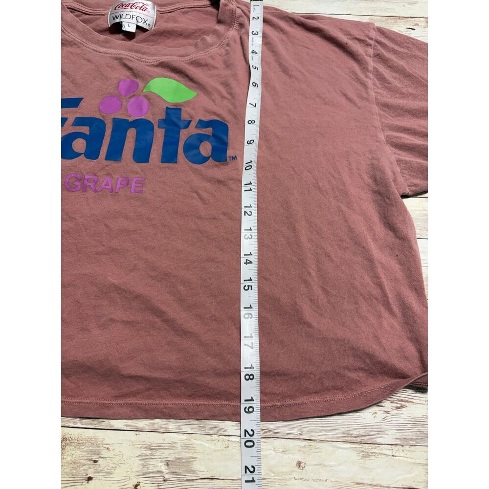 Wild Fox Coca Cola Fanta Cropped T-shirt Oversized Size Large Grape Boxy Cotton - Picture 6 of 7